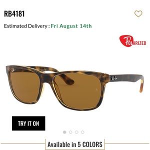 Ray-Ban RB 4184 Tortoise Polarized Sunglasses
